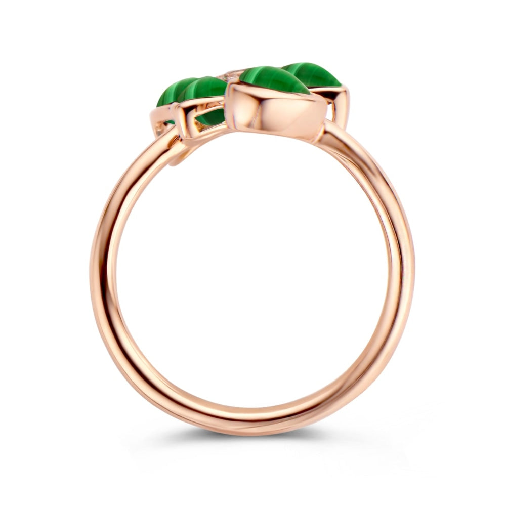 Tirisi 18K Rose Gold Malachite, Peridot and Diamond Ring