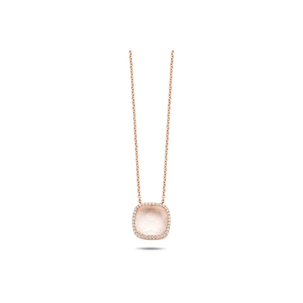 Tiris 18K Rose Gold Mother of Pearl and Diamond Necklace