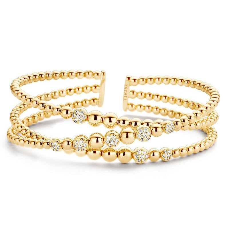 18K Yellow Gold Diamond Cuff Bracelet