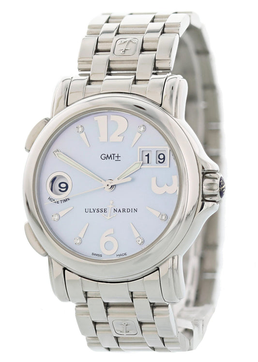 Ulysse Nardin Big Date GMT 223-22 Mother of Pearl Ladies Watch