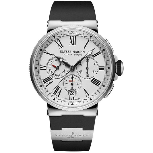 Ulysse Nardin Marine Chronograph 43mm 1533-150-3/40 Silver Dial