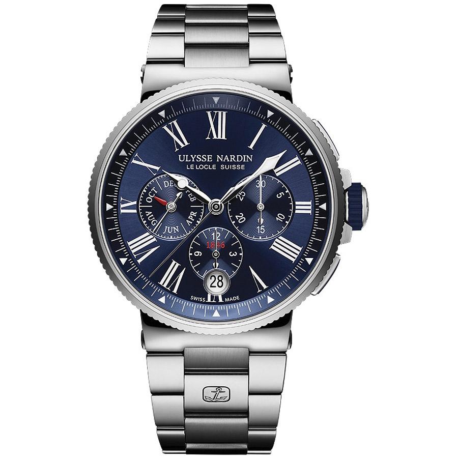 Ulysse Nardin Marine Chronograph 43mm 1533-150-7M/43 Blue Dial