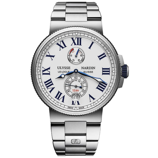 Ulysse Nardin Marine Chronometer 45mm 1183-122-7M/40 White Dial