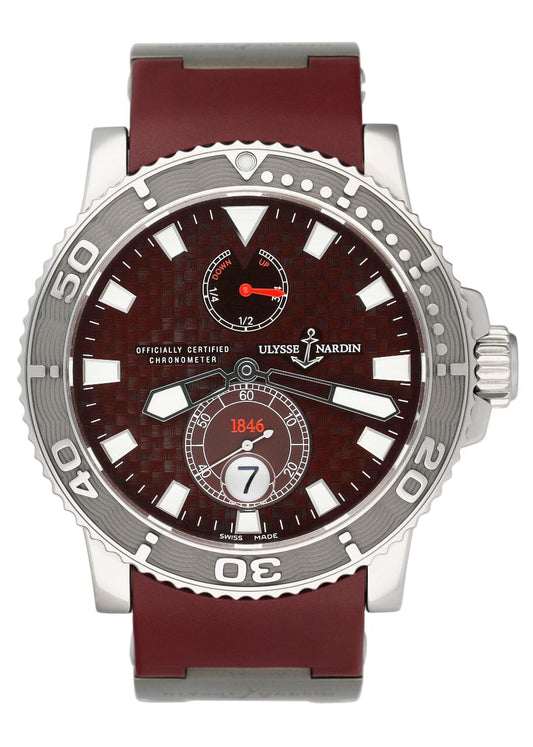 Ulysse Nardin Marine Diver 263-33 Burgundy Dial Mens Watch Box Paper