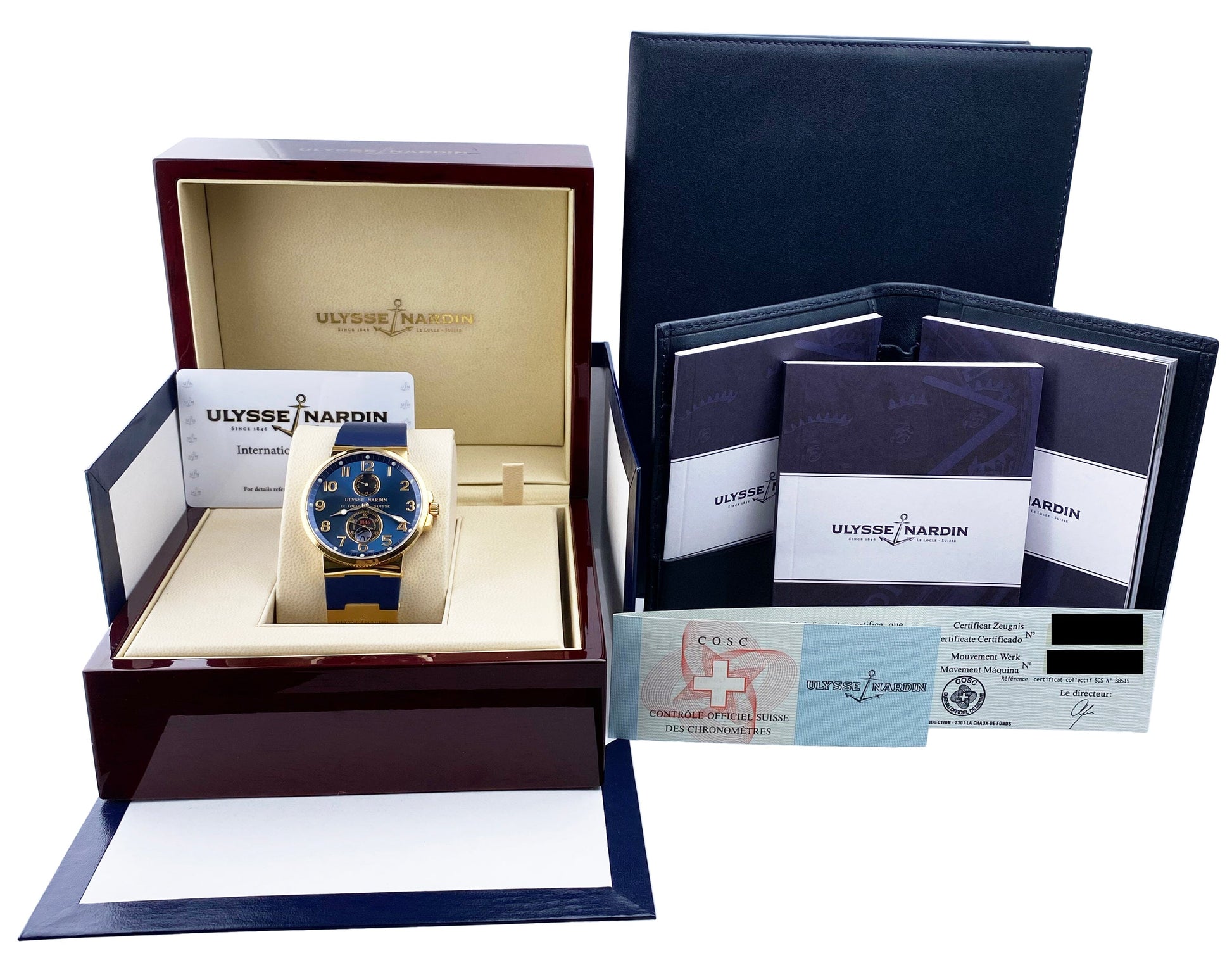 Ulysse Nardin Maxi Marine Chronometer 266-66 Blue Dial Mens Watch Box Papers