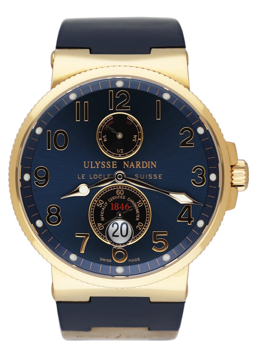 Ulysse Nardin Maxi Marine Chronometer 266-66 Blue Dial Mens Watch Box Papers