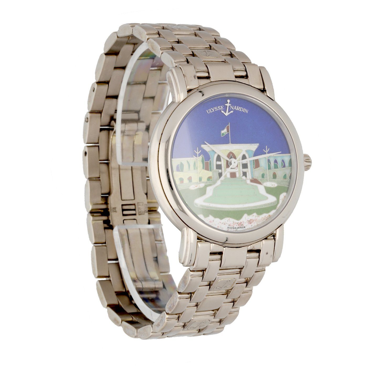 Ulysse Nardin San Marco 130-77-9 Cloisonne Dial 18K White Gold Watch