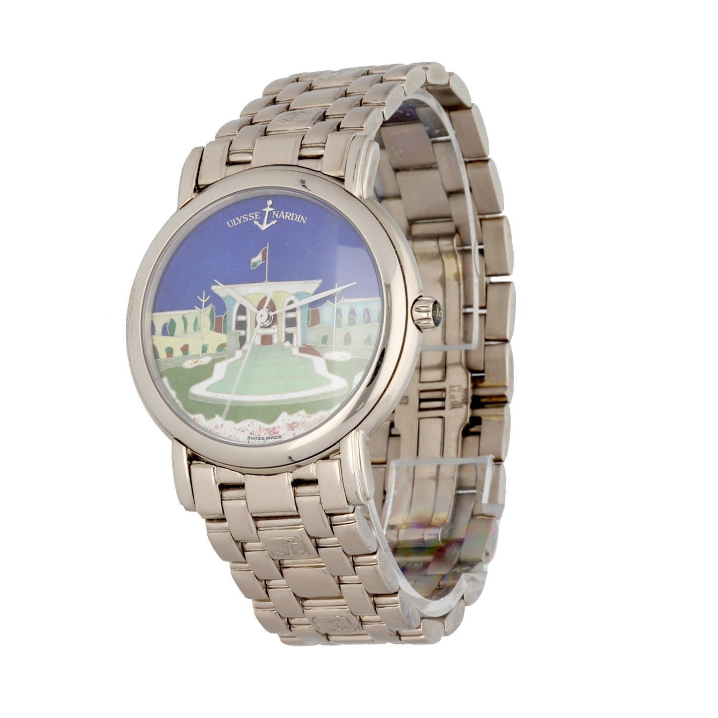 Ulysse Nardin San Marco 130-77-9 Cloisonne Dial 18K White Gold Watch