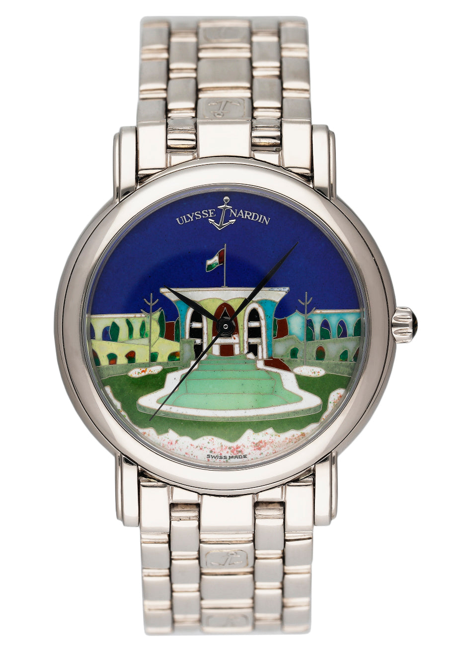 Ulysse Nardin San Marco 130-77-9 Cloisonne Dial 18K White Gold Watch