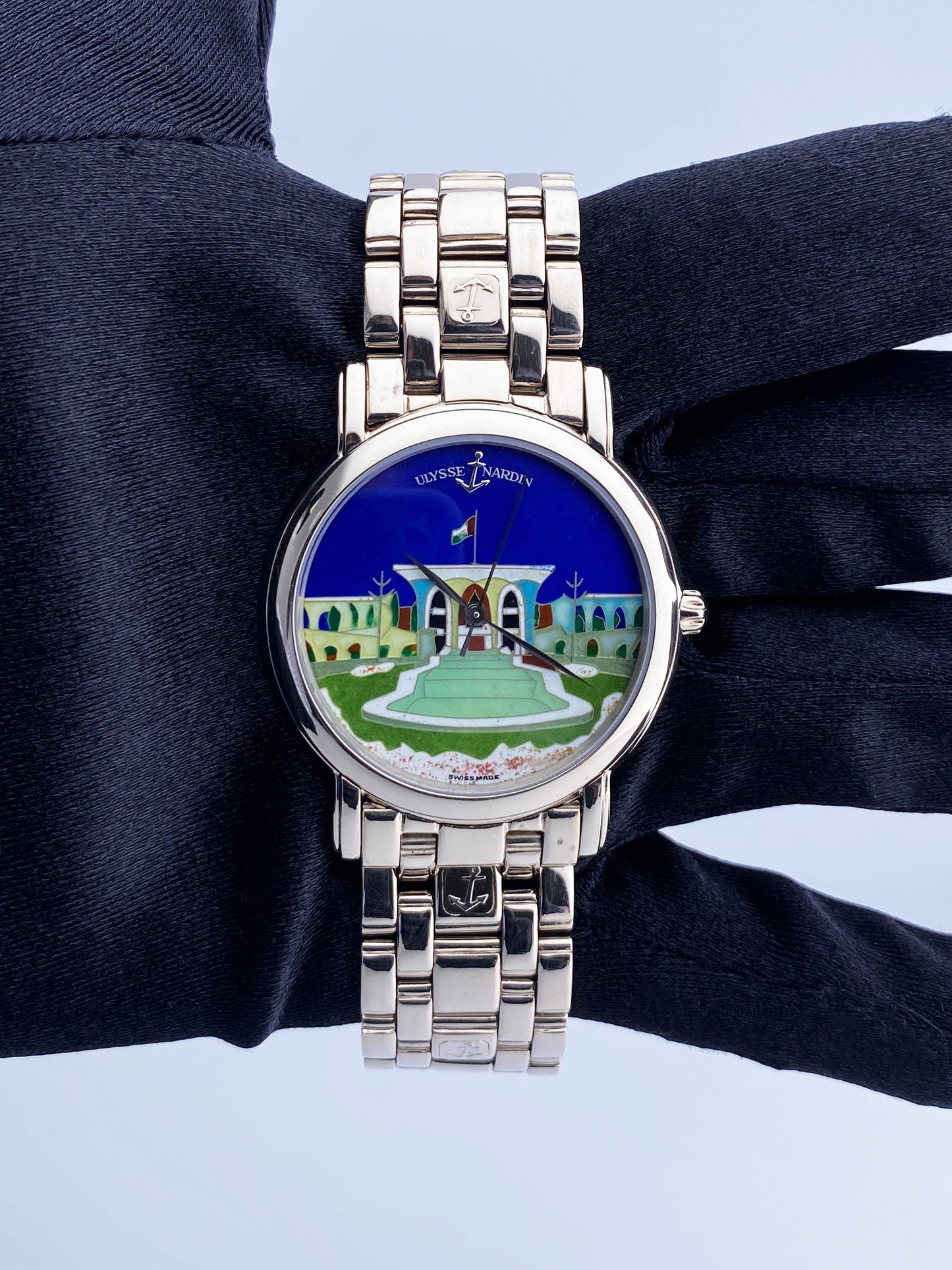 Ulysse Nardin San Marco 130-77-9 Cloisonne Dial 18K White Gold Watch