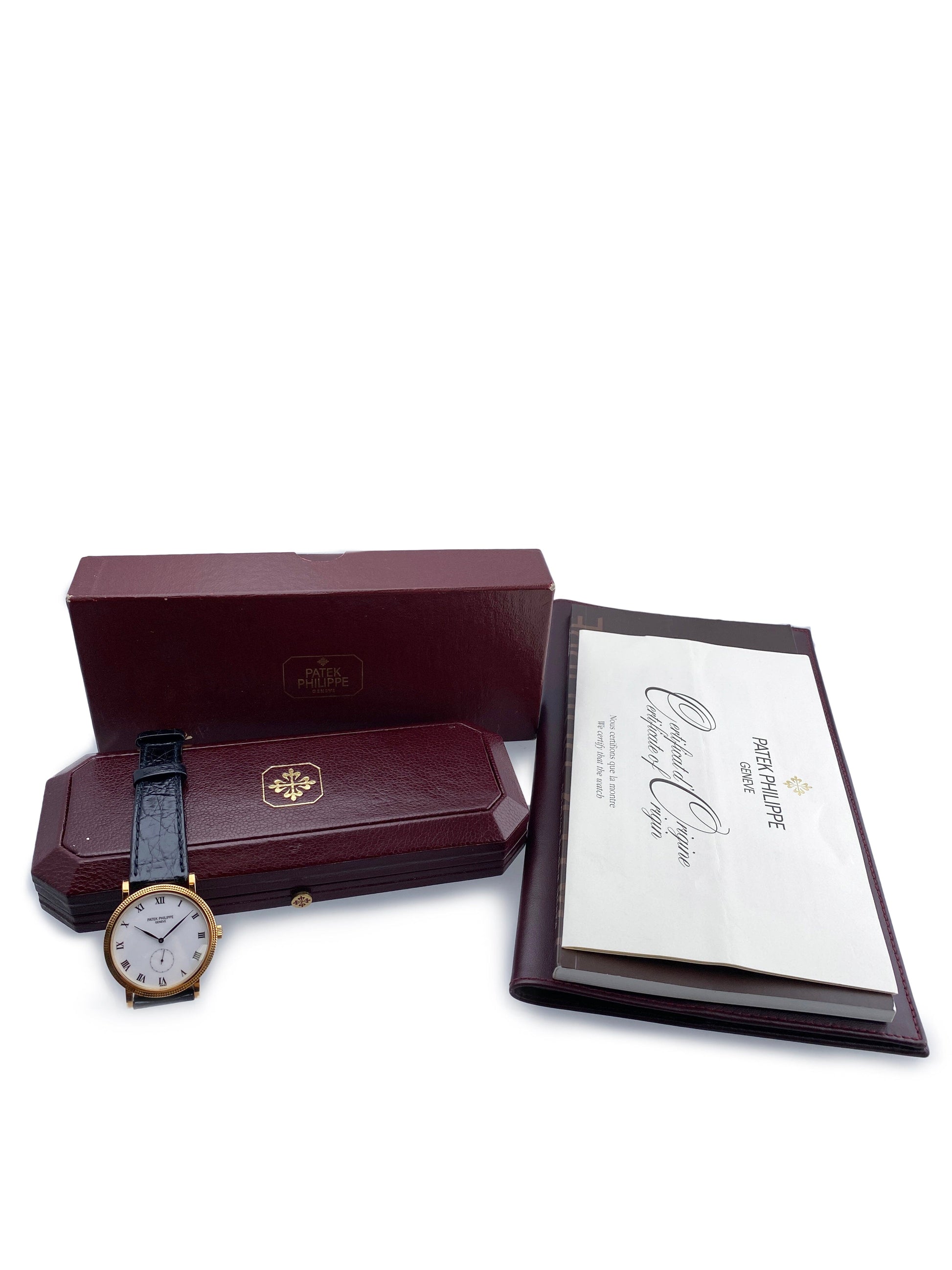 Unpolished Patek Philippe Calatrava 3919J Mens Watch Box Papers