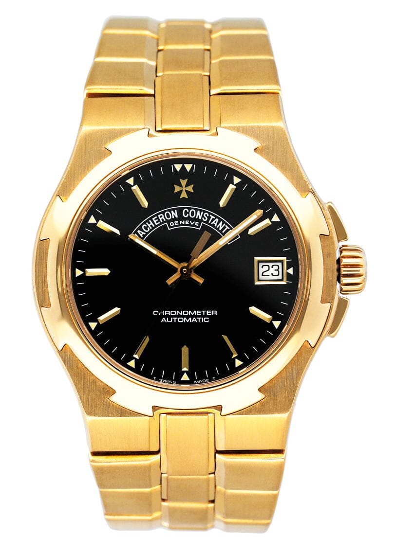 Vacheron Constantin Overseas 42040 Black Dial Yellow Gold Mens Watch