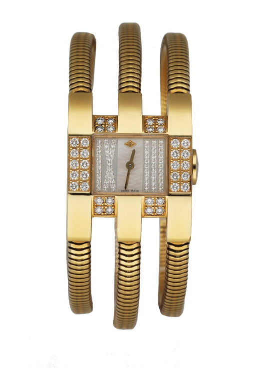 Van Cleef & Arpels 25X28MM 18K Yellow Gold Women's Watch