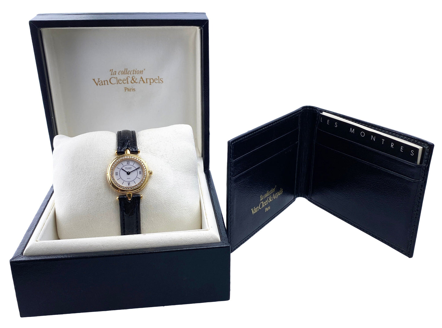 Van Cleef & Arpels La Collection 13607B1 Diamond 18K Yellow Gold Ladies Watch With Box