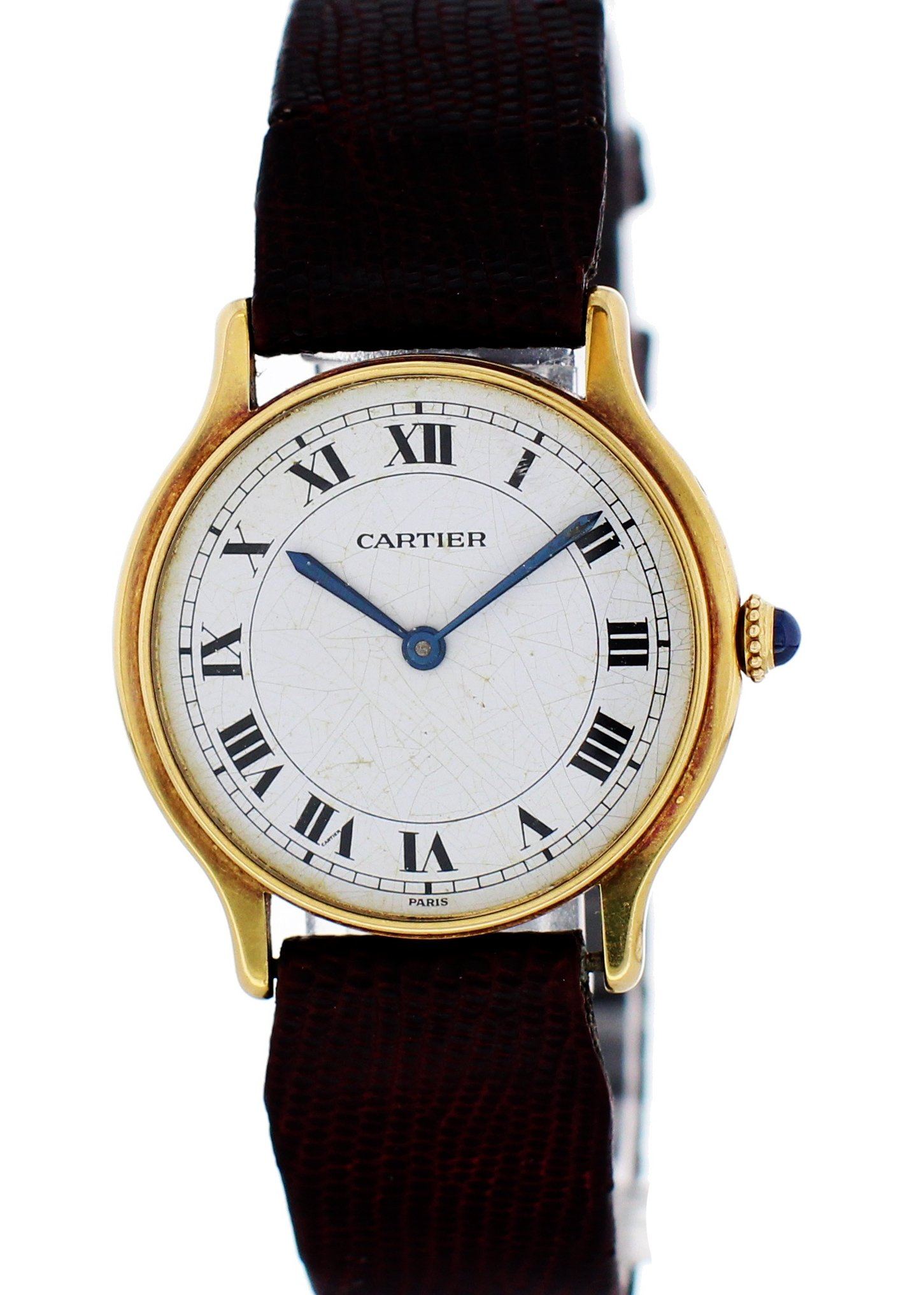 Vintage Cartier Paris 18K Yellow Gold Ladies Watch