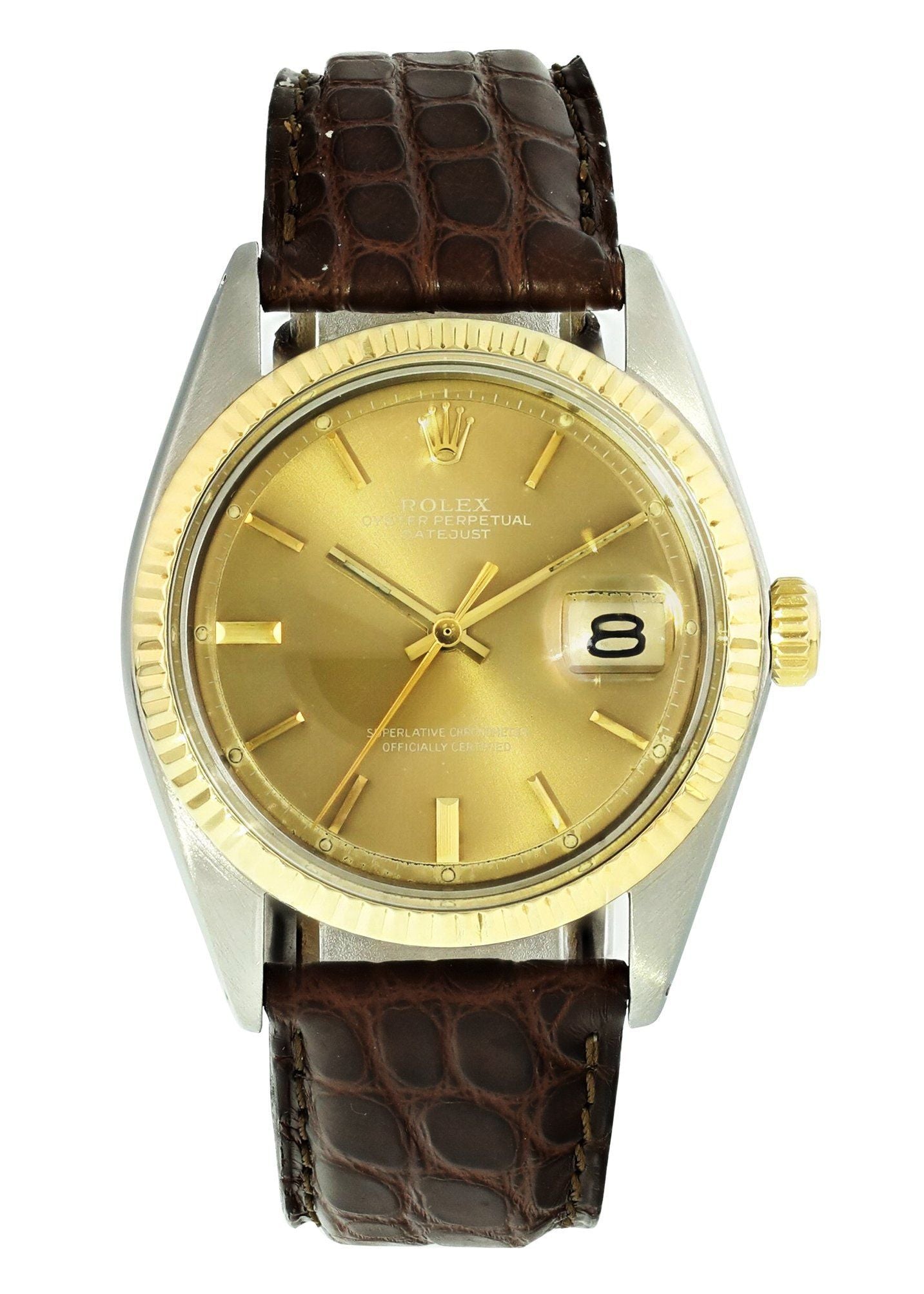 Vintage Rolex Datejust 1601 Two Tone Mens Watch