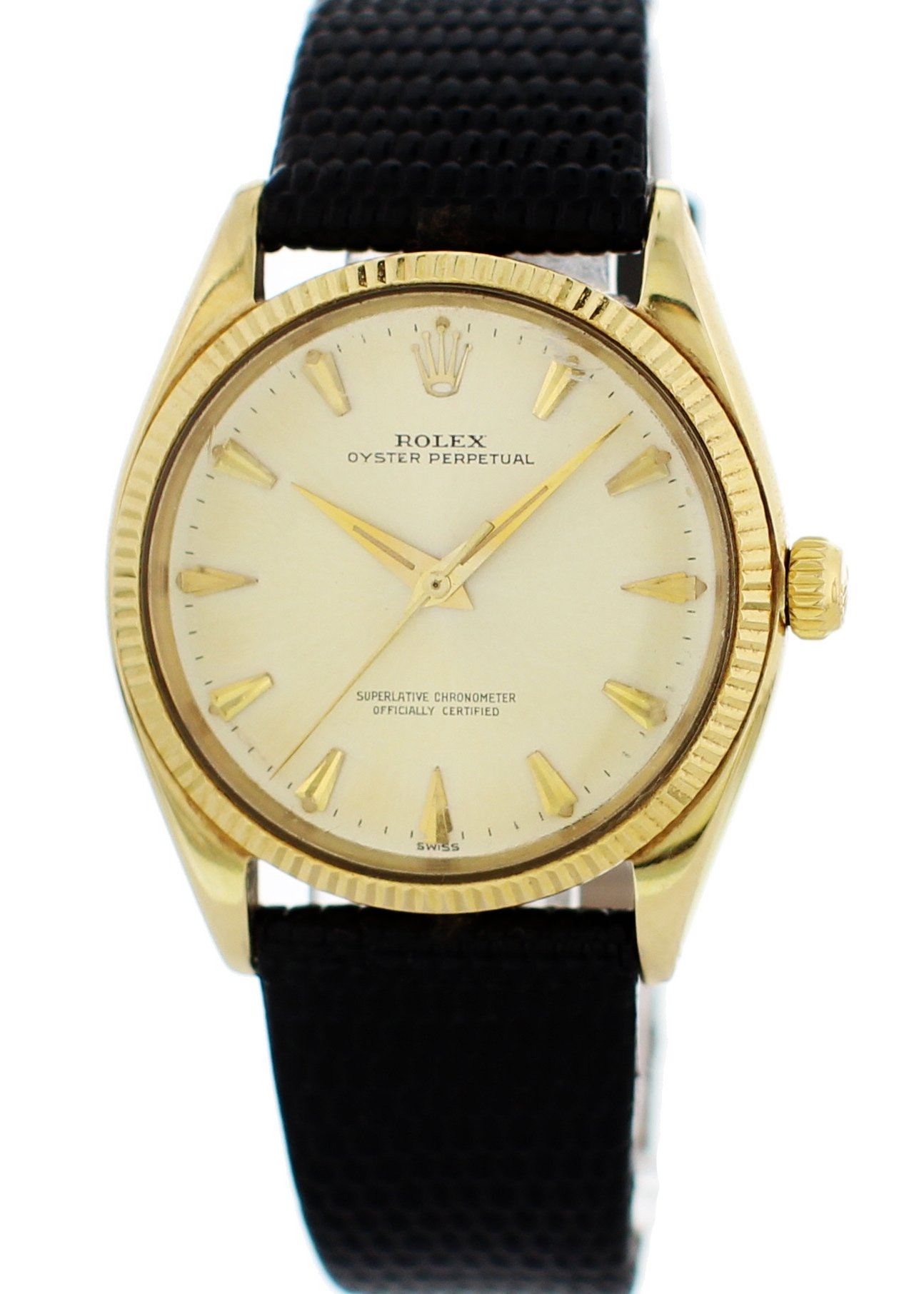 Vintage Rolex Oyster Perpetual 18K Yellow Gold 1005 Mens Watch