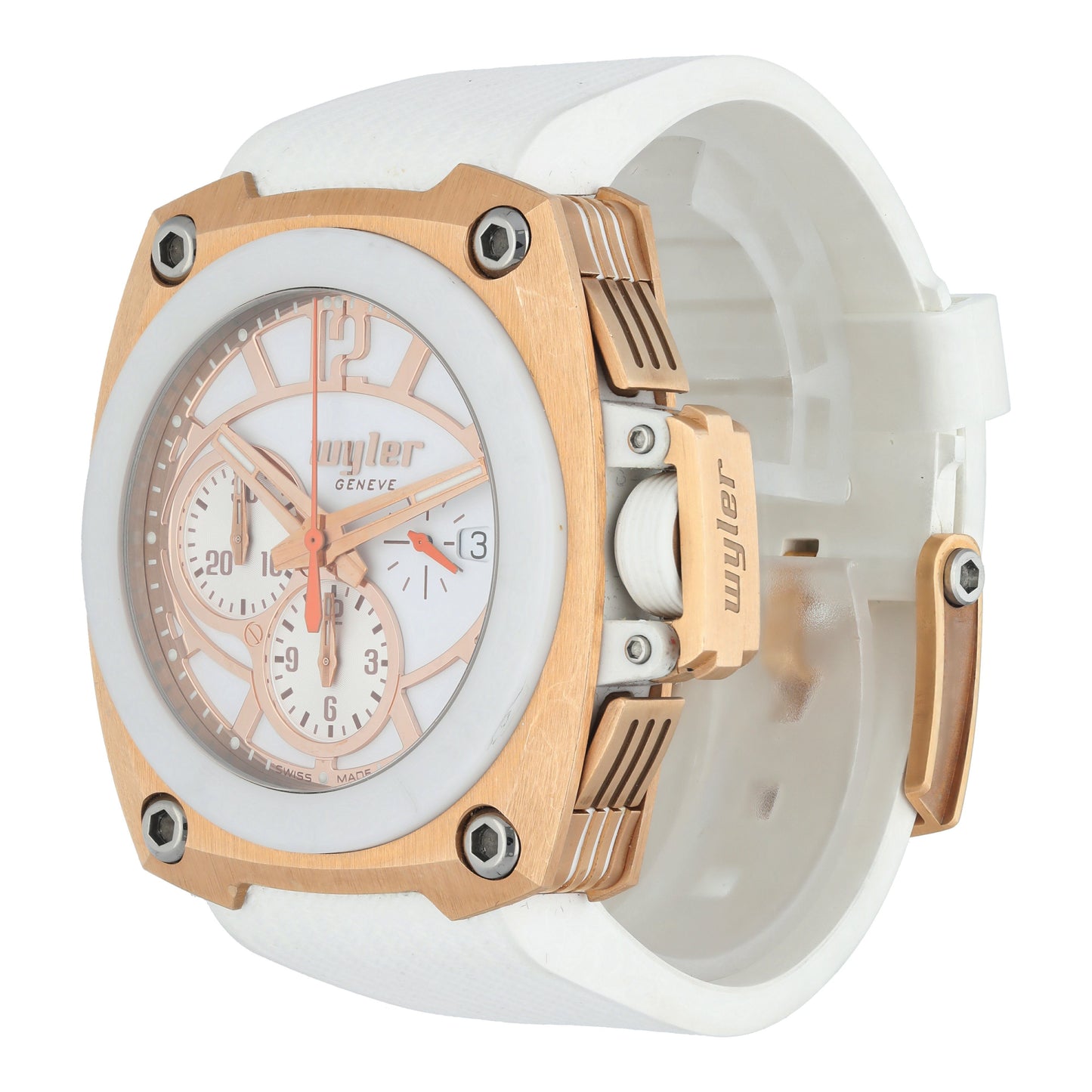 Wyler CODE-S S02.C1C.08.00.WH001.RWH07.22 Rose Gold Men Watch