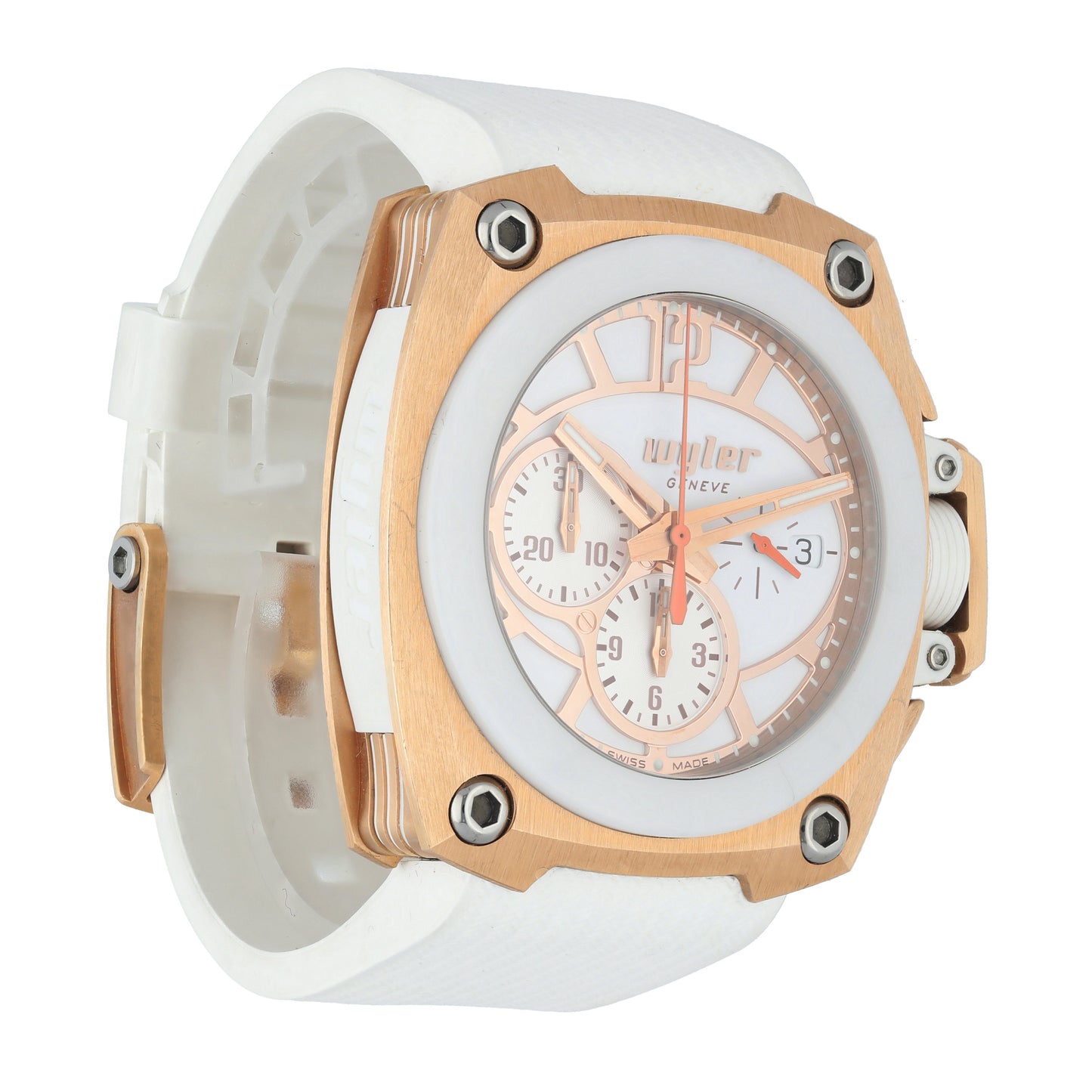 Wyler CODE-S S02.C1C.08.00.WH001.RWH07.22 Rose Gold Men Watch