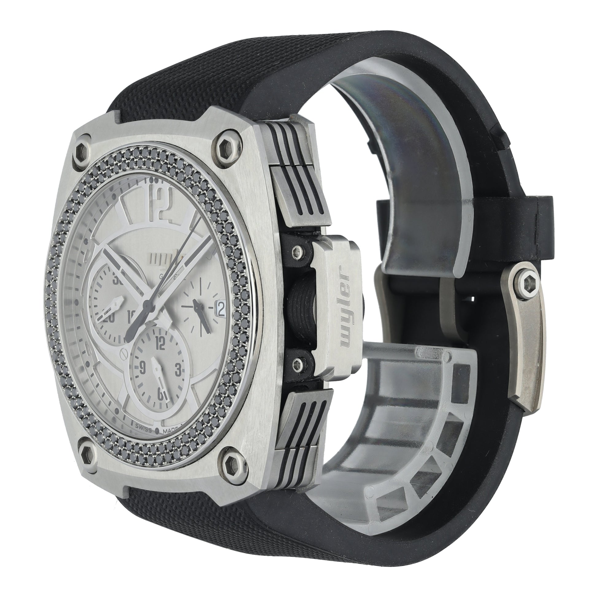 Wyler CODE-S S04.C1C.04.10.SI001.RBA07.41 Black diamond bezel Men Watch