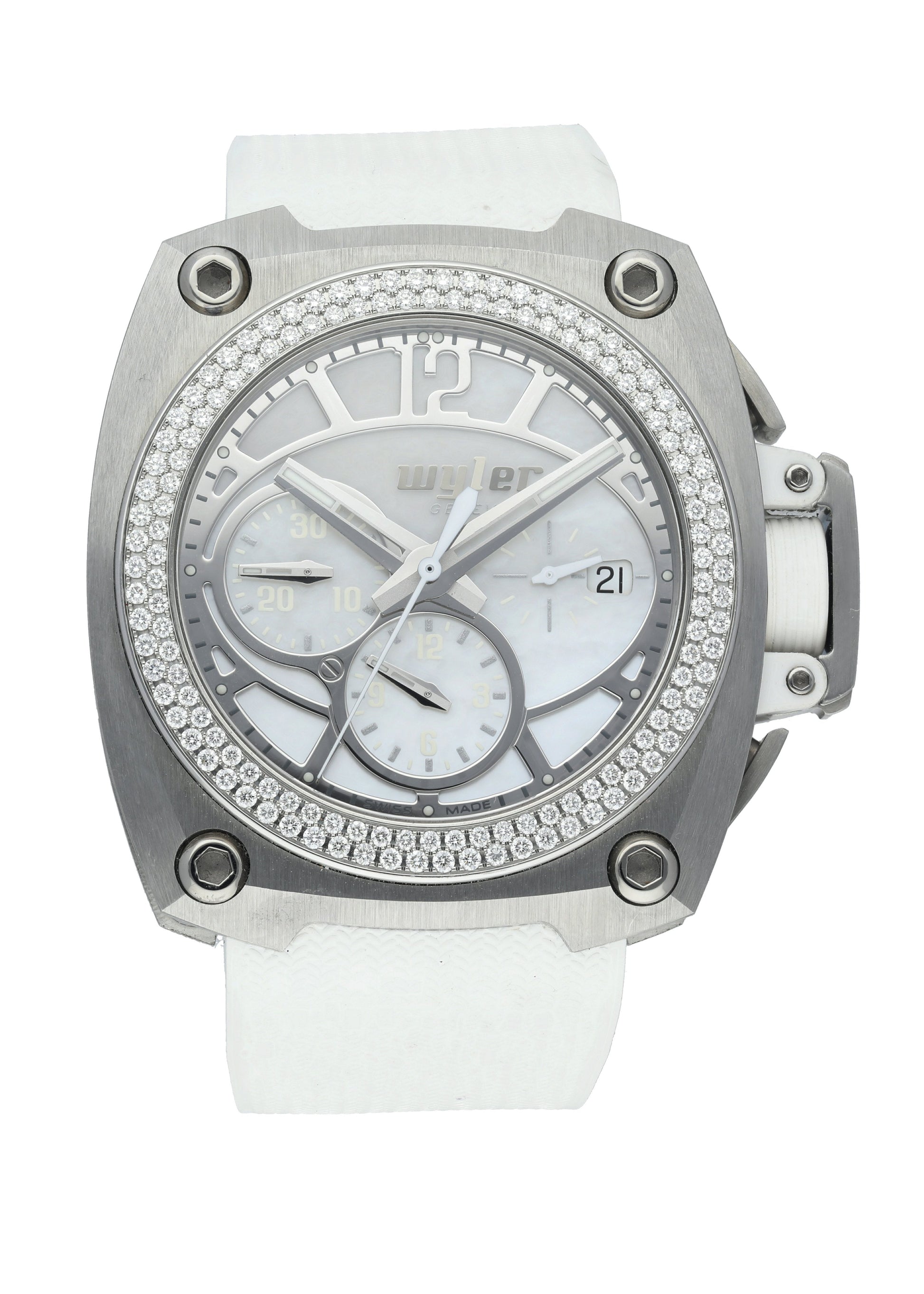 Wyler CODE-S S04.C1C.04.11.WH003.RWH07.41 Diamond Bezel MOP Men Watch