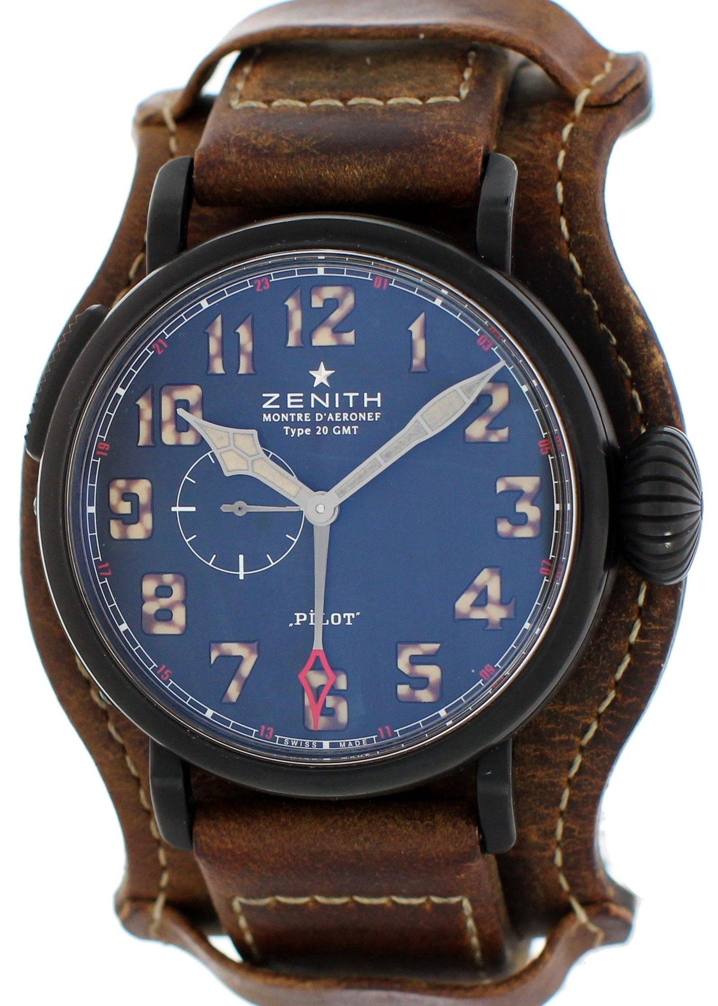 Zenith Pilot Montre D'Aeronef Type 20 GMT 96.2431.693/21.C738 Mens Watch Box Papers